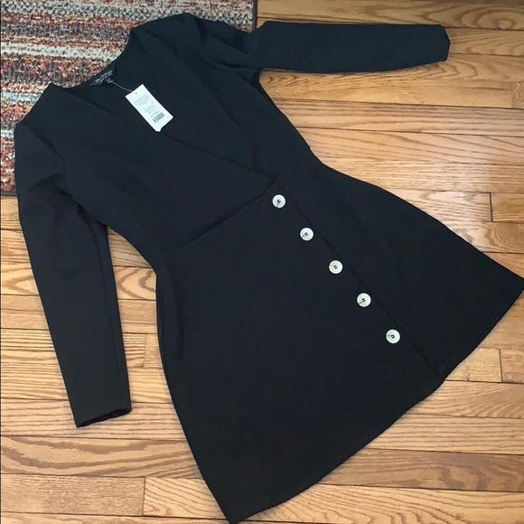 Miss Selfridge Dresses & Skirts - NWT Miss Selfridge Black Dress with Button Detail